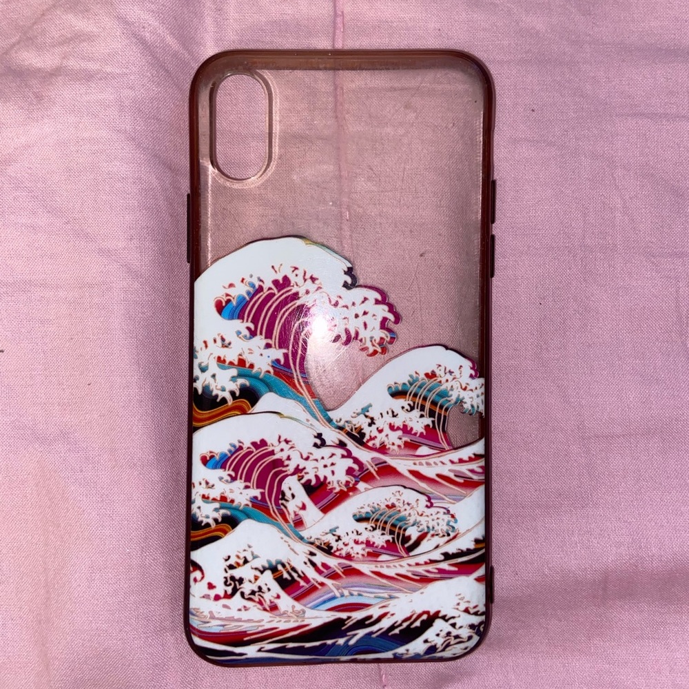 iPhone X Case with Colorful Waves